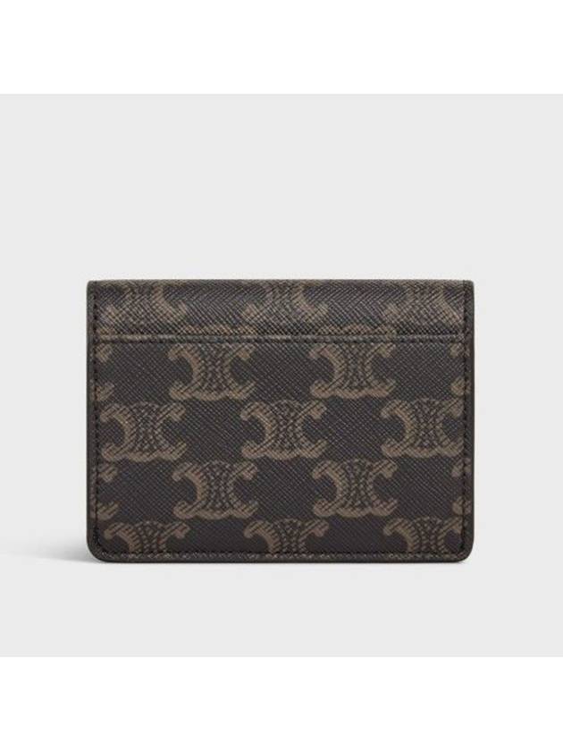 Triomphe Canvas Flap Card Holder Tan Brown - CELINE - BALAAN 4