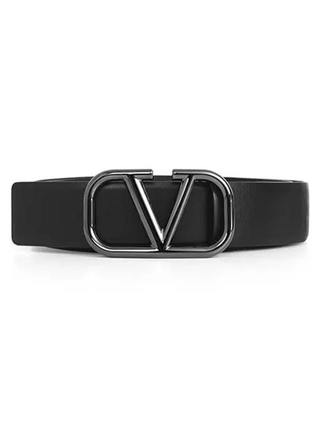 Buckle Leather Belt Black - VALENTINO - BALAAN 3