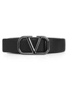 Buckle Leather Belt Black - VALENTINO - BALAAN 3