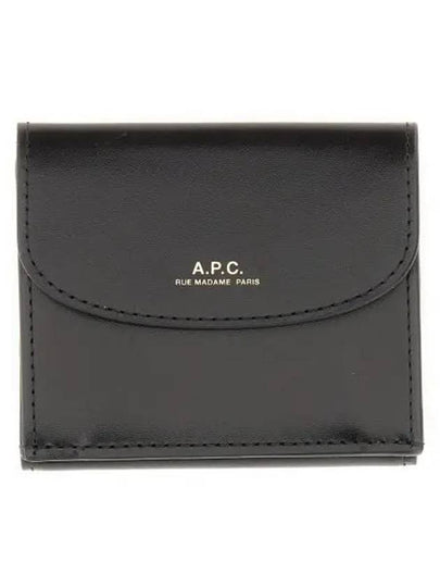 Logo Coin Leather Folder Half Wallet Black - A.P.C. - BALAAN 2