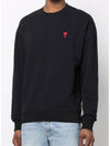 Small Heart Logo Sweatshirt Black - AMI - BALAAN 3