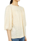 Women's Puff Sleeve Linen Blouse Beige - VANESSA BRUNO - BALAAN 4