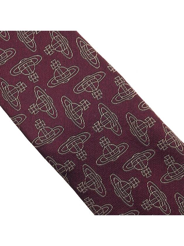 All Over Logo Jacquard Silk Tie Burgundy - VIVIENNE WESTWOOD - BALAAN 8