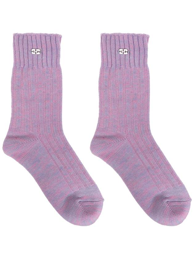 Ganni Socks With Logo, Women's, Purple - GANNI - BALAAN 4