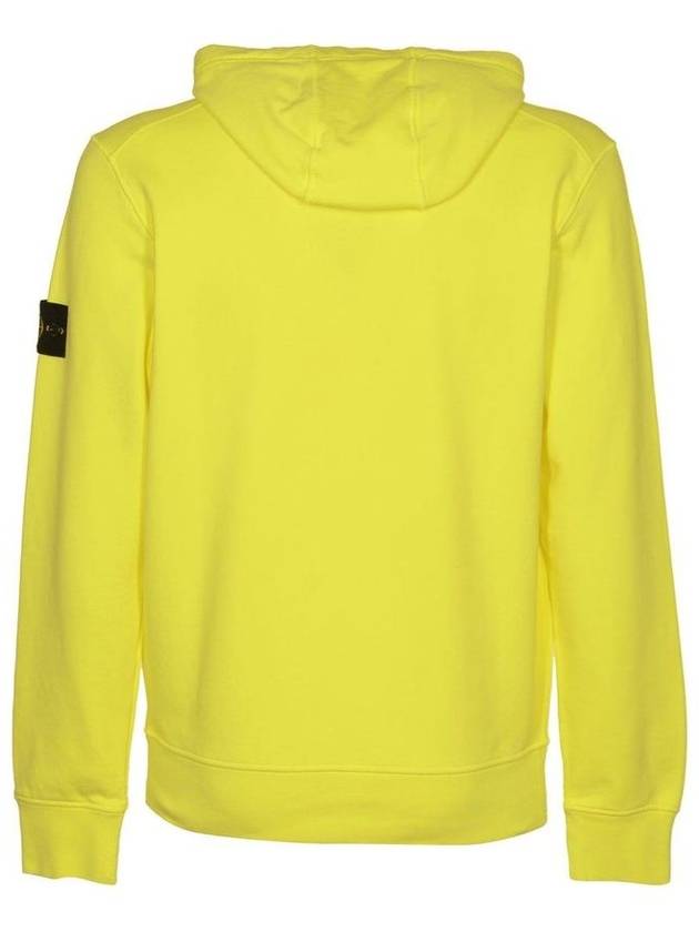 Logo Patch Drawstring Hoodie Yellow - STONE ISLAND - BALAAN 4