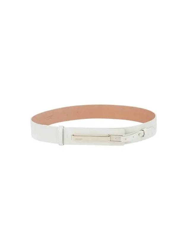 Women s Metal Buckle Closure Leather Belt Ivory - GIORGIO ARMANI - BALAAN 1