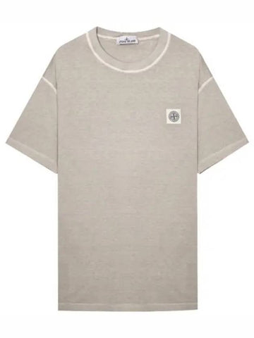 Pisato Effect Logo Patch T Shirt Men s Short Sleeve Tee - STONE ISLAND - BALAAN 1