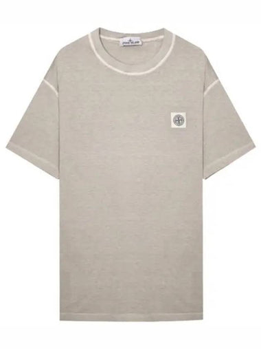 Pisato effect logo patch t shirt - STONE ISLAND - BALAAN 1