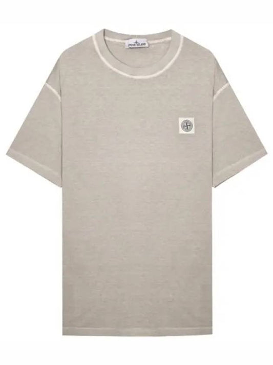 Pisato Effect Logo Patch T Shirt Men s Short Sleeve Tee - STONE ISLAND - BALAAN 1