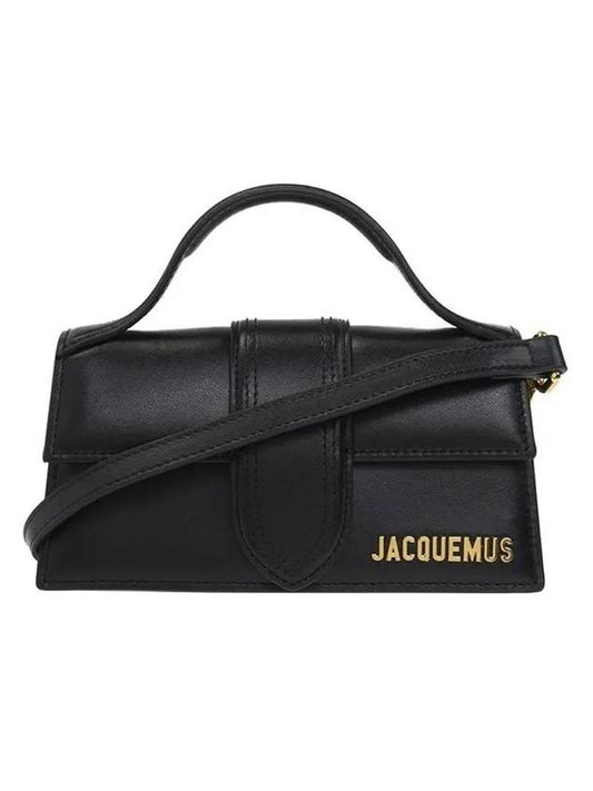 Le Bambino Gold Hardware Logo Mini Tote Bag Black - JACQUEMUS - BALAAN.