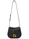 C'Mon Medium Leather Shoulder Bag Black - FENDI - BALAAN 7