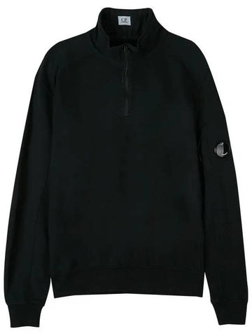 Lens Wappen Half Zip Sweatshirt Black - CP COMPANY - BALAAN 1