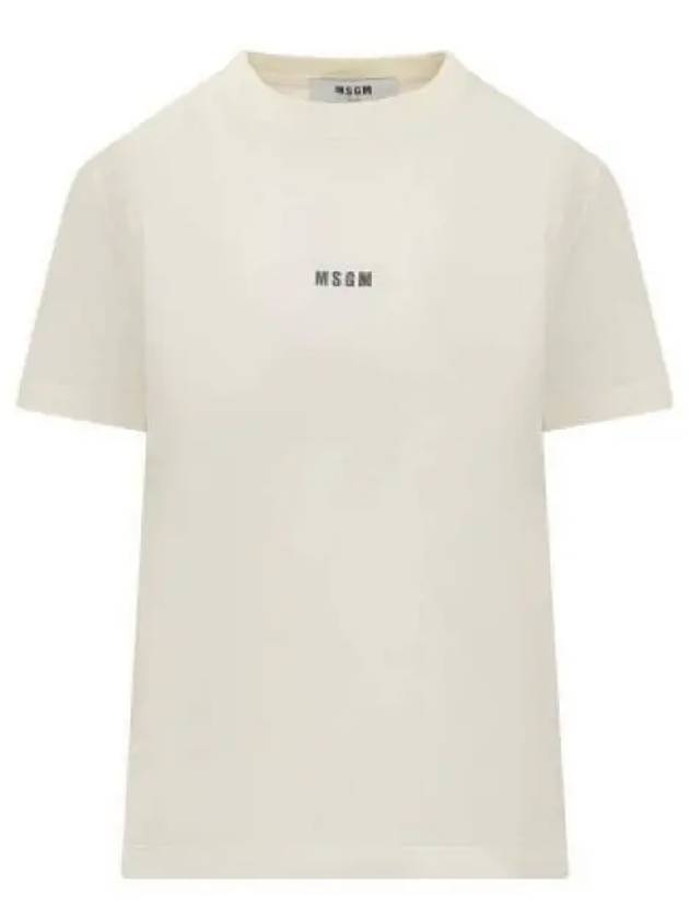 Micro Logo Short Sleeve T-Shirt Ivory - MSGM - BALAAN 2