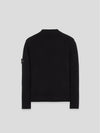 Mock Neck Virgin Wool Knit Top Black - STONE ISLAND - BALAAN 4