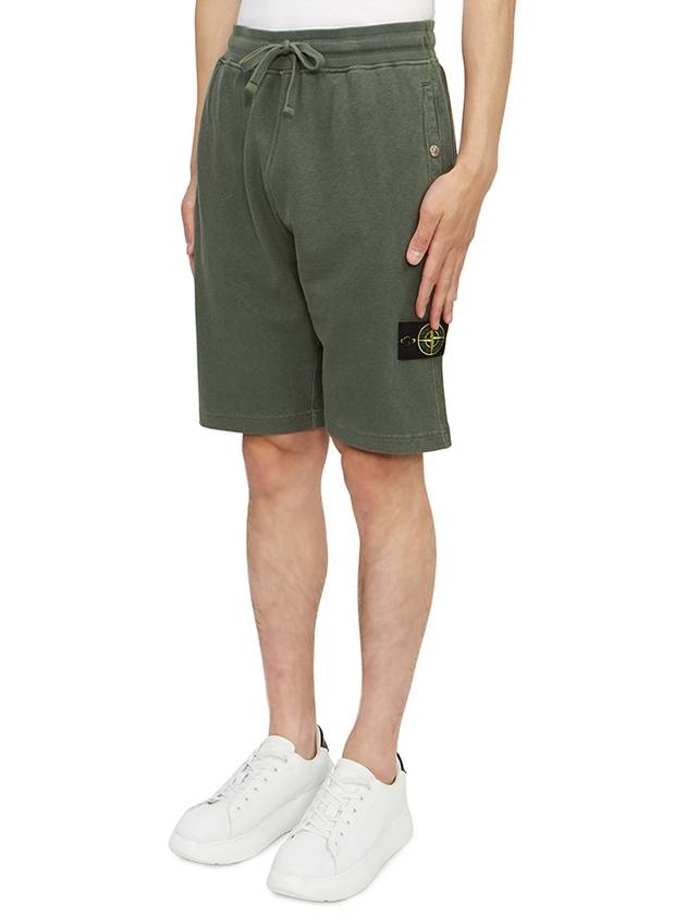 Compass Badge Cotton Track Shorts Musk - STONE ISLAND - BALAAN 3