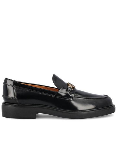 Metal Logo Leather Loafers Black - TOD'S - BALAAN 2