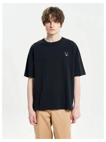 Men s Foxhead Patch Oversized Boxy Fit T Shirt Black Domestic Product - MAISON KITSUNE - BALAAN 1