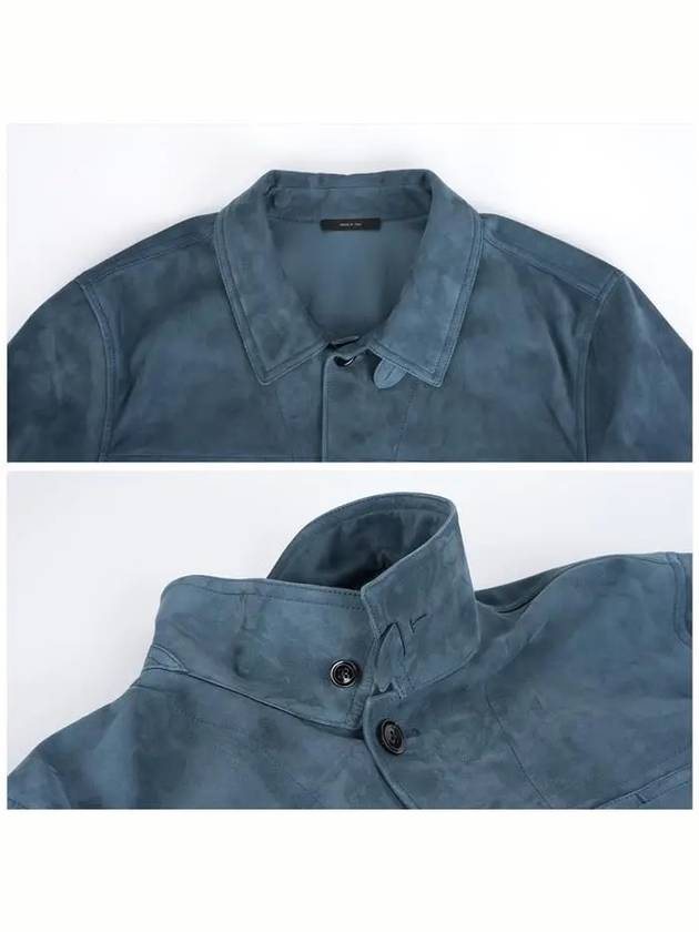 Lightweight Suede Jacket Blue - TOM FORD - BALAAN 6