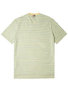 Striped Jersey Pocket Short Sleeve T-Shirt Green Yellow - THOM BROWNE - BALAAN 3