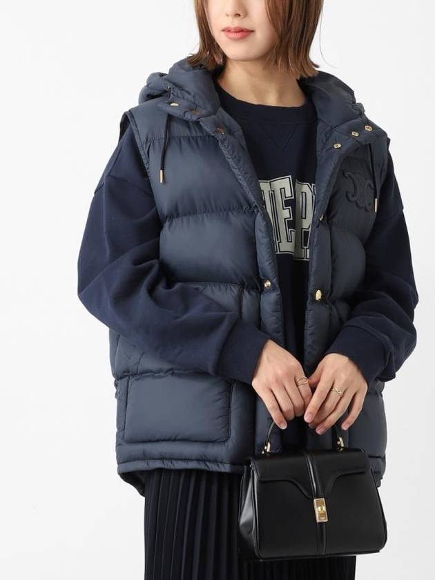 Triomphe Patch Hooded Down Vest Light Navy - CELINE - BALAAN 7