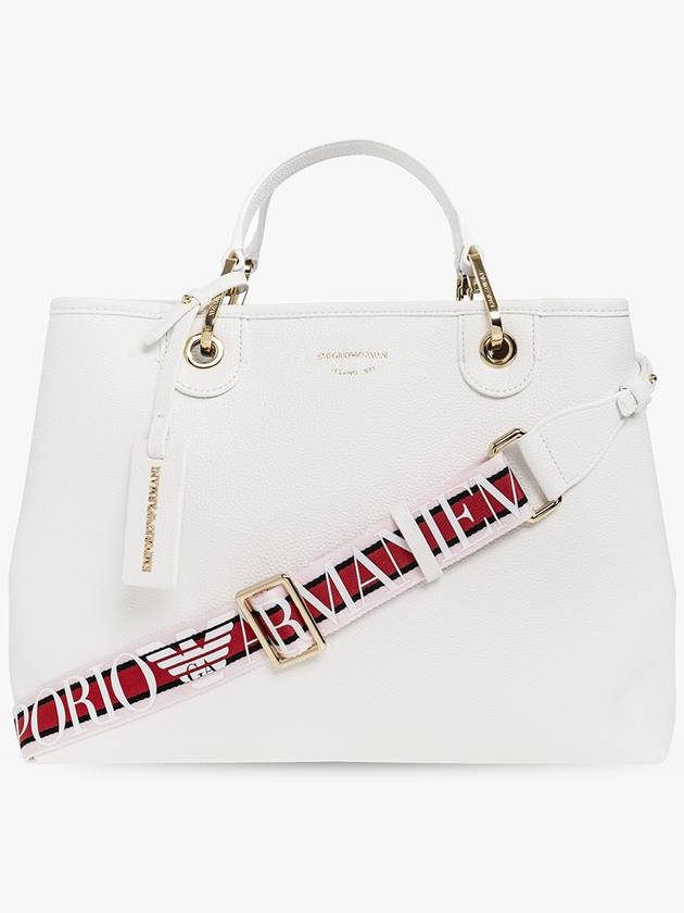 Women's Strap Logo Tote Bag White - EMPORIO ARMANI - BALAAN 2