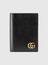 GG Marmont Leather Card Wallet Black - GUCCI - BALAAN 2