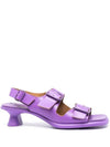 Women's Dina Leather Sandal Heels Purple - CAMPER - BALAAN 1