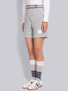 Gingham Stripe Trim High Waisted Shorts Medium Grey - THOM BROWNE - BALAAN 3