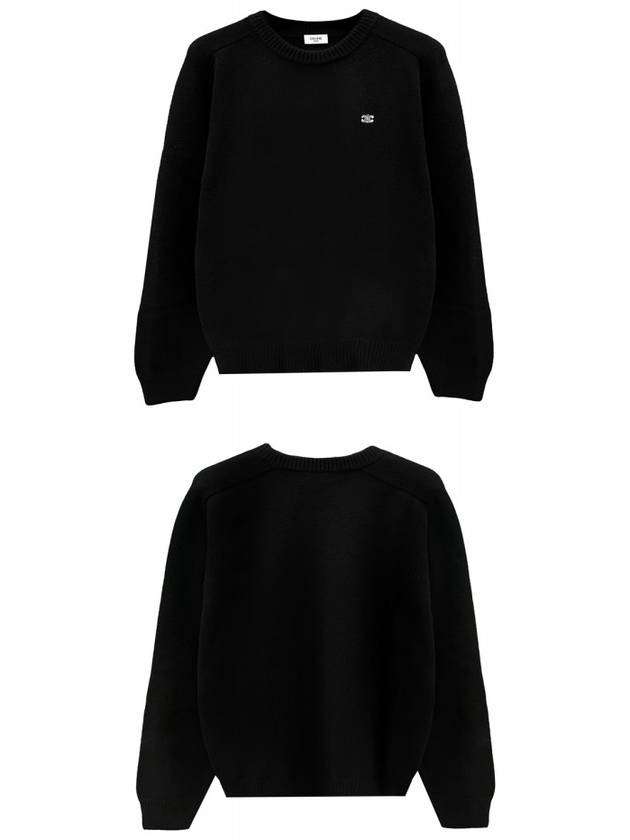 Triomphe crew neck wool cashmere knit top black - CELINE - BALAAN 6