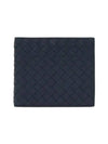 Intrecciato Calf Leather Half Wallet Navy - BOTTEGA VENETA - BALAAN 3