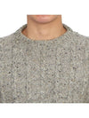 Donegal Twist Cable 4-Bar Classic Crewneck Knit Top Light Grey - THOM BROWNE - BALAAN 7