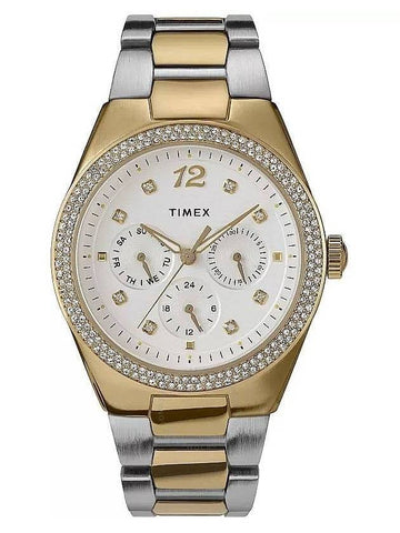 Timex Trend Simone Quartz Crystal White Dial Ladies Watch TW2V80300 - TIMEX - BALAAN 1