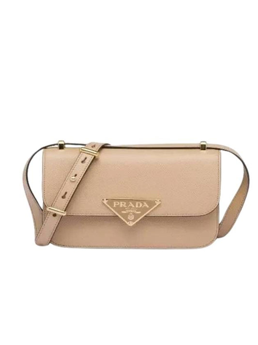 Saffiano Leather Shoulder Bag Sand Beige - PRADA - BALAAN 1