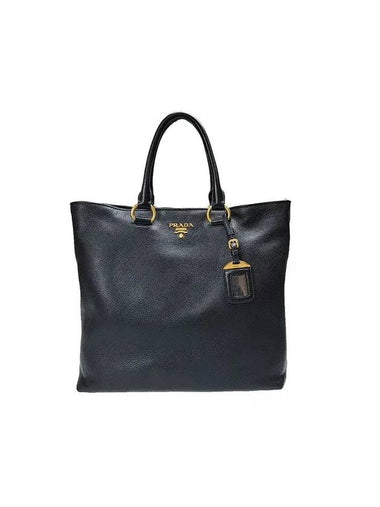 Vitello Phoenix Tote Bag Black - PRADA - BALAAN 1