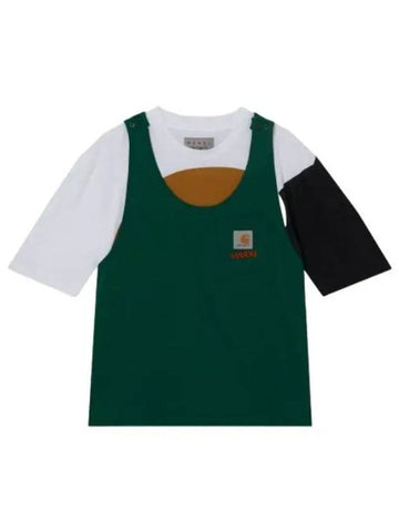 Carhartt logo t shirt stone green long sleeve - MARNI - BALAAN 1