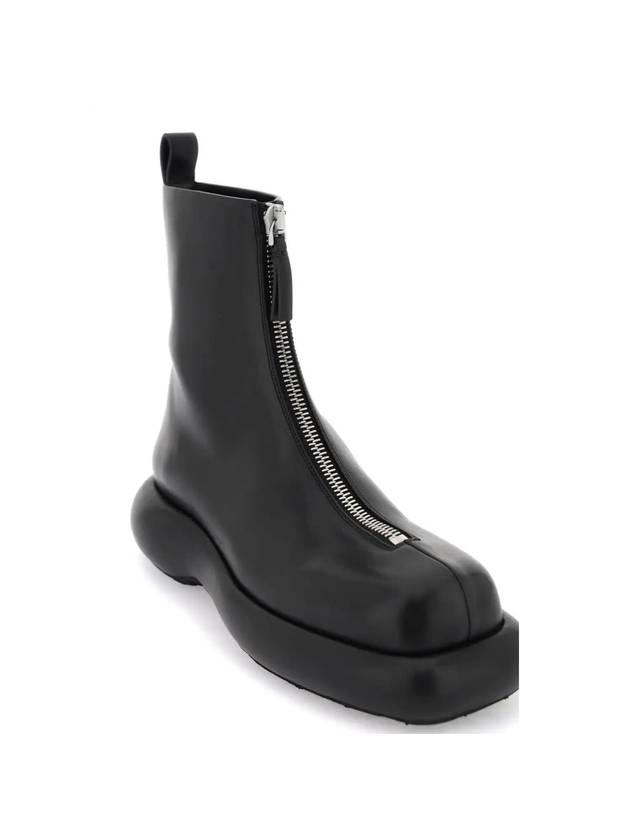 Square Toe Calf Leather Ankle Boots Black - JIL SANDER - BALAAN 2