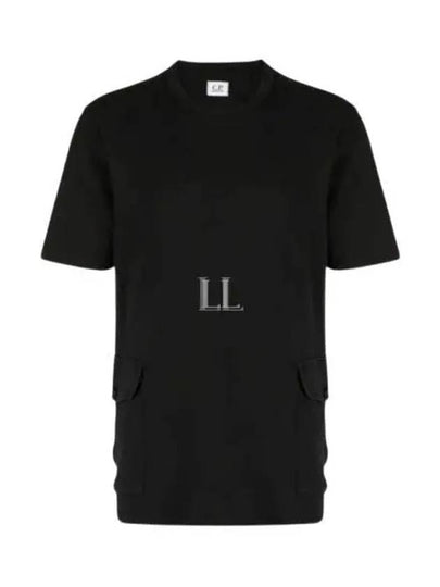 Lens Side Pocket Short Sleeve T-Shirt Black - CP COMPANY - BALAAN 2