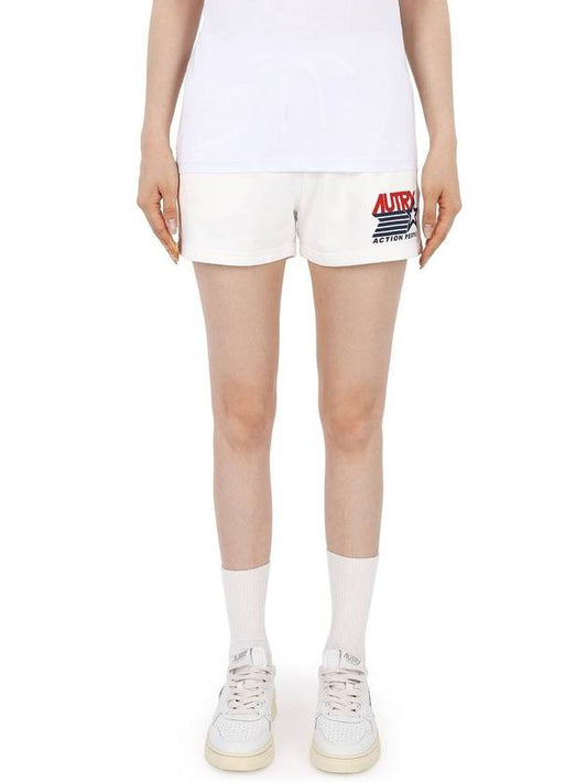 Women's Iconic Logo Action Shorts White - AUTRY - BALAAN 2