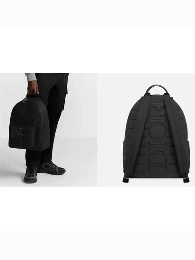 Oblique Jacquard Saddle Zipper Backpack Black - DIOR - BALAAN 3