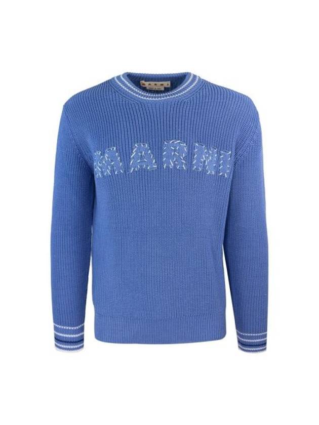 Embroidered Logo Knit Top Blue - MARNI - BALAAN 2