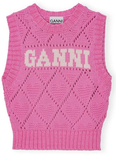 Pink Vest knit K2317 - GANNI - BALAAN 1