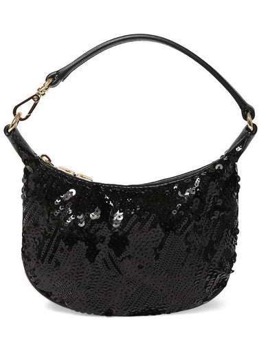 Women's Butterfly Mini Flat Sequin Pouch Shoulder Bag Black - GANNI - BALAAN 1