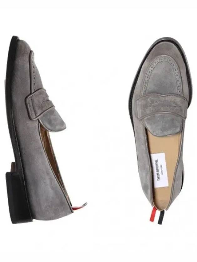 Men's Varsity Suede Loafers Grey - THOM BROWNE - BALAAN 2