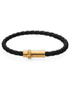 Medusa Braided Leather Bracelet Black - VERSACE - BALAAN 2