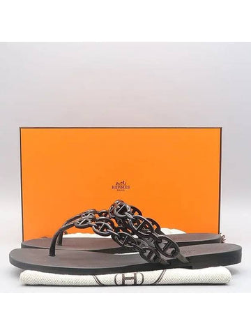 H241051Z Black Jelly Island Women s Sandals Size 37 - HERMES - BALAAN 1