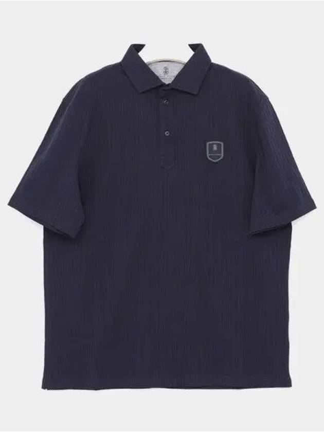 Logo Patch Polo Shirt Cobalt Blue - BRUNELLO CUCINELLI - BALAAN 2