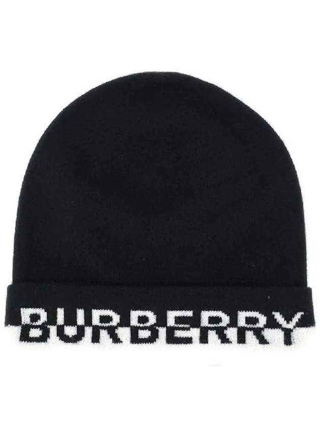 cashmere logo beanie black - BURBERRY - BALAAN 3