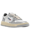 Men's Medalist Low Leather Sneakers Grey White - AUTRY - BALAAN 4