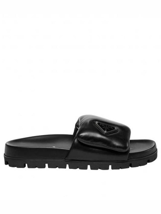soft padded nappa leather slippers black - PRADA - BALAAN 2