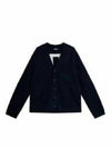 Clarke Back Logo Knitted Cardigan Navy - J.LINDEBERG - BALAAN 2